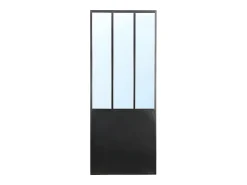 New OZAIA Biombo espejo atelier estilo industrial COVENTRY - metal - Alt. 180 x Ancho 122 cm - Negro