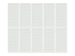 Best Biombo plegable con 5 paneles estilo japonés 200x170 cm ES272783 Blanco