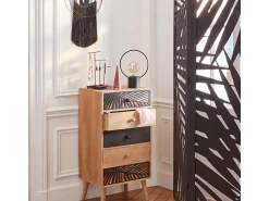 Atmosphera Biombo^Biombo Separador Ambientes 3 Paneles Madera Akira Salón Dormitorio Negro