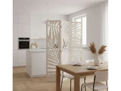 Biombo Separador Ambientes 3 Paneles Madera Akira Blanco Dormitorio Salón