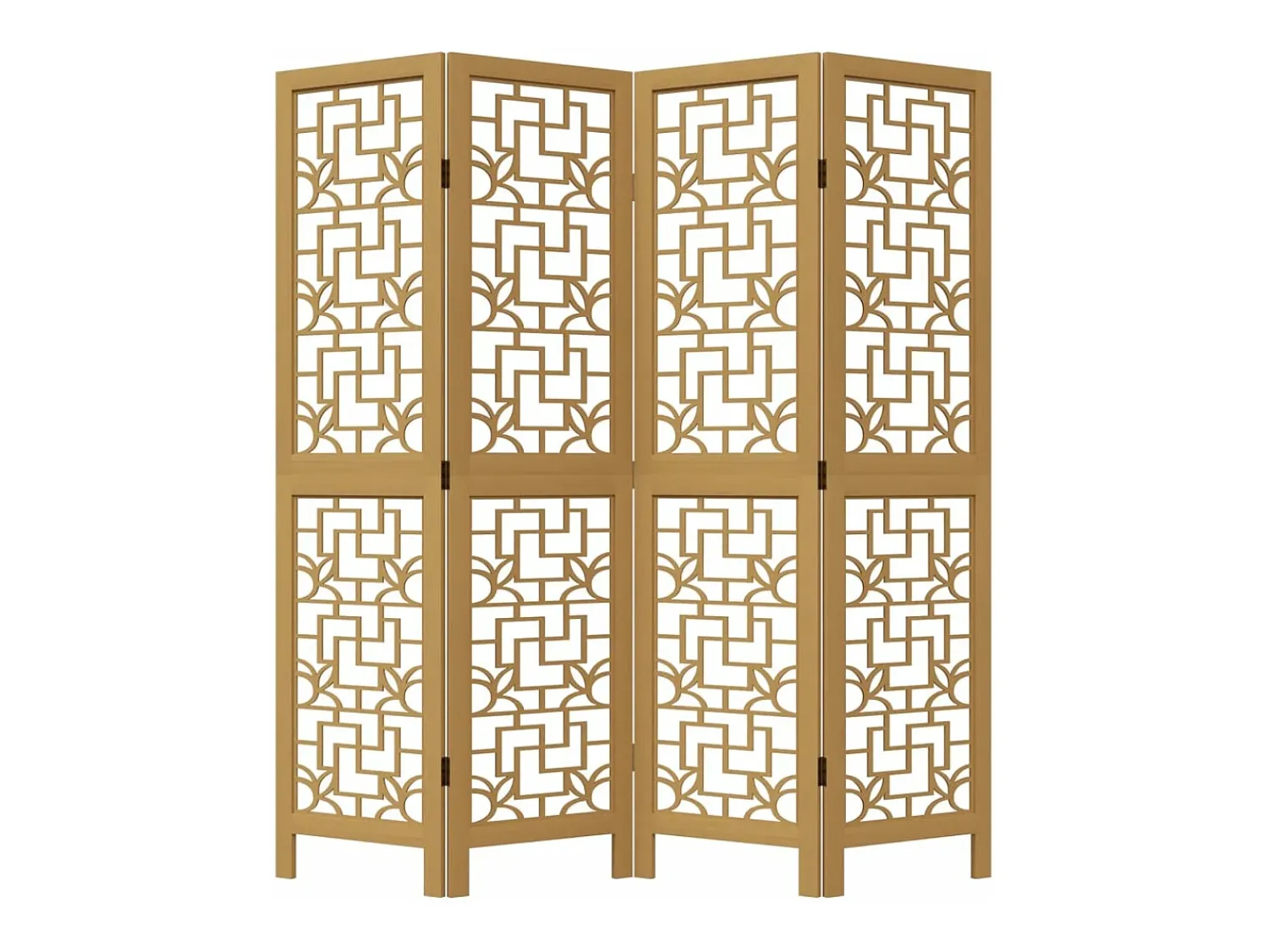 Sale Biombo separador de 4 paneles madera maciza paulownia marrón ES596340 Marru00f3n