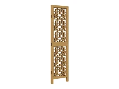 Sale Biombo separador de 4 paneles madera maciza paulownia marrón ES596340 Marru00f3n