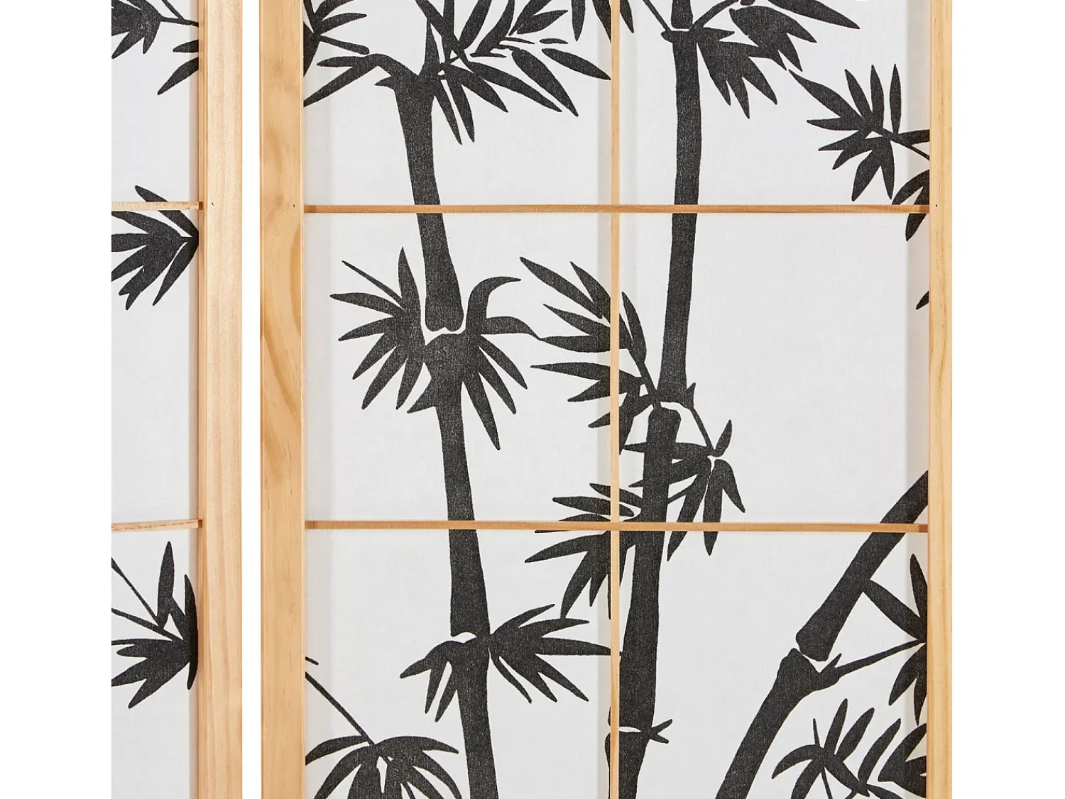 Sale Biombo 132x2x179 cm madera natural Shoji Negro