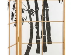Sale Biombo 132x2x179 cm madera natural Shoji Negro