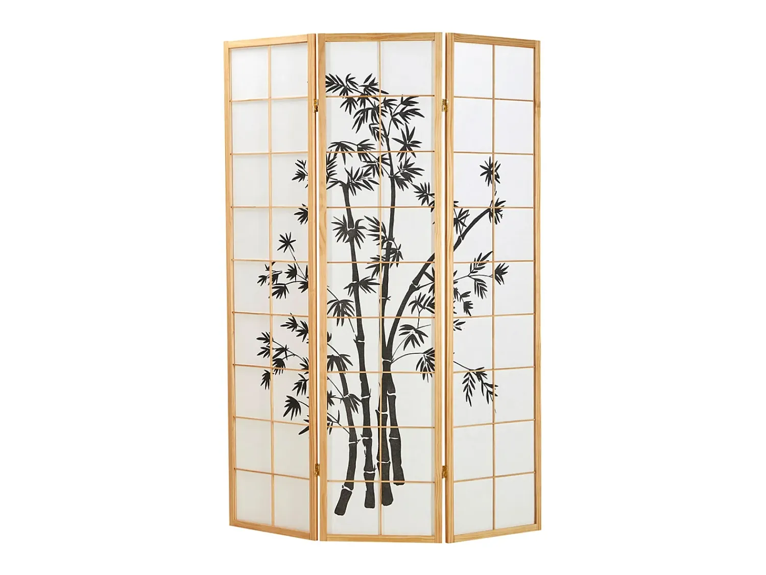 Sale Biombo 132x2x179 cm madera natural Shoji Negro