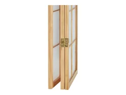 Sale Biombo 132x2x179 cm madera natural Shoji Negro