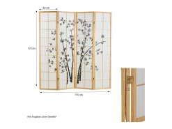 Online Biombo 176x2x179 cm natural Shoji Negro / Marru00f3n