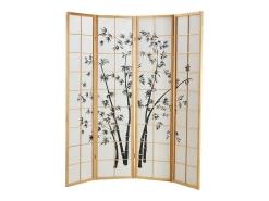 Online Biombo 176x2x179 cm natural Shoji Negro / Marru00f3n