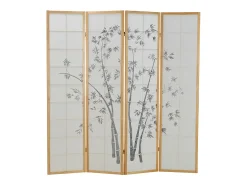 Online Biombo 176x2x179 cm natural Shoji Negro / Marru00f3n