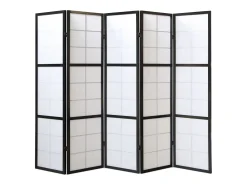 Biombo^Biombo 175x220x2.2 cm negro Shoji Negro / Blanco