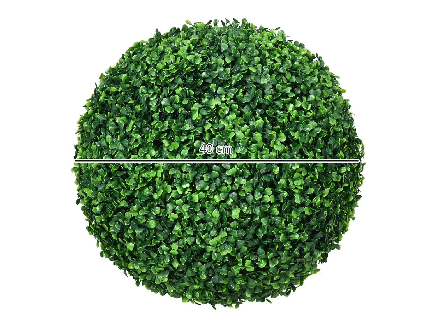 Clearance Bola de boj artificial, protección UV, plástico, (40x40x40 cm) Verde