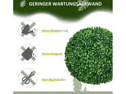 Clearance Bola de boj artificial, protección UV, plástico, (40x40x40 cm) Verde