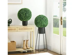 Clearance Bola de boj artificial, protección UV, plástico, (40x40x40 cm) Verde