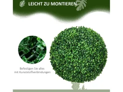 Clearance Bola de boj artificial, protección UV, plástico, (40x40x40 cm) Verde