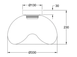 Brena - Lámpara de techo redonda con LED integrado Fabas Luce - Aplique de pared LED regulable de 19 W - Cóncava transparente