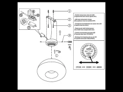 Brena - Lámpara de techo redonda con LED integrado Fabas Luce - Aplique de pared LED regulable de 19 W - Cóncava transparente
