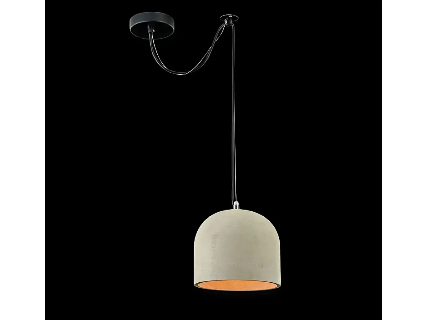 Broni Lámpara Colgante de Techo Dome Negra, 1 Luz, E27