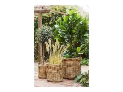 Les Tendances BURTON Set van 3 rieten opbergmanden – Natuurlijk design Beige