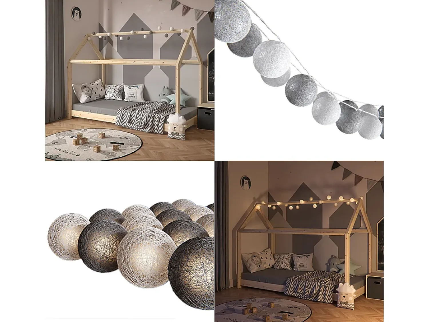 Vicco Cadena de luces 310x310x310 Gris