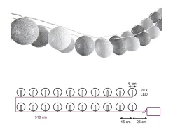 Vicco Cadena de luces 310x310x310 Gris