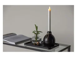 ebuy24 Portavelas Y Vela^Candelabro Ulricehamn con luz LED negra. Negro