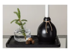 ebuy24 Portavelas Y Vela^Candelabro Ulricehamn con luz LED negra. Negro