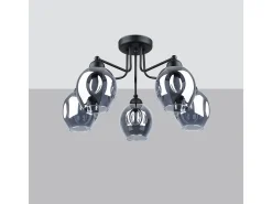 Candelabros Allivon moderno de acero - 5 fuentes luminosas 3000K - L.59 x A.36 cm - negro