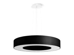 Candelabros Astrona slim minimalista de tela/PVC/acero - 5 fuentes luminosas 4000K - L.50 x A.102 cm - negro