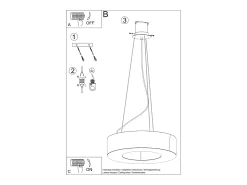 Candelabros Astrona slim minimalista de tela/PVC/acero - 5 fuentes luminosas 4000K - L.50 x A.102 cm - negro