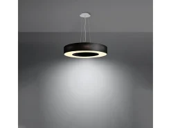 Candelabros Astrona slim minimalista de tela/PVC/acero - 5 fuentes luminosas 4000K - L.50 x A.102 cm - negro