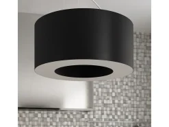 Candelabros Astrona slim minimalista de tela/PVC/acero - 5 fuentes luminosas 4000K - L.50 x A.102 cm - negro