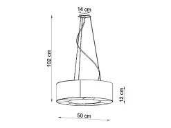Candelabros Astrona slim minimalista de tela/PVC/acero - 5 fuentes luminosas 4000K - L.50 x A.102 cm - negro