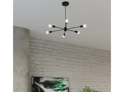 Candelabros Lingoro moderno de acero - 3 fuentes luminosas 3000K - L.61 x A.46 cm - negro