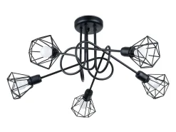 Candelabros Lunova moderno de acero - 5 fuentes luminosas 3000K - L.58 x A.28,5 cm - negro