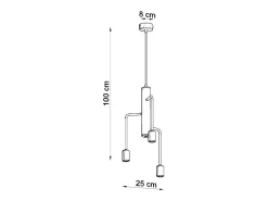 Candelabros Luxra desván de acero - 3 fuentes luminosas 3000K - L.25 x A.100 cm - negro