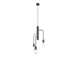 Candelabros Luxra desván de acero - 3 fuentes luminosas 3000K - L.25 x A.100 cm - negro