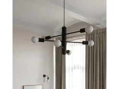Candelabros Luxra desván de acero - 3 fuentes luminosas 3000K - L.25 x A.100 cm - negro