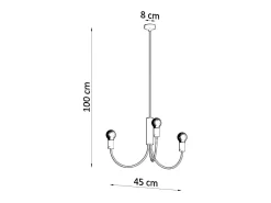 Candelabros Minimo moderno de acero - 3 fuentes luminosas 4000K - L.45 x A.100 cm - negro