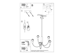 Candelabros Minimo moderno de acero - 3 fuentes luminosas 4000K - L.45 x A.100 cm - negro