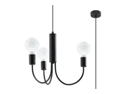 Candelabros Minimo moderno de acero - 3 fuentes luminosas 4000K - L.45 x A.100 cm - negro