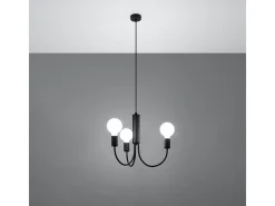 Candelabros Minimo moderno de acero - 3 fuentes luminosas 4000K - L.45 x A.100 cm - negro