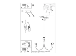 Candelabros Minimo moderno de acero - 5 fuentes luminosas 3000K - L.45 x A.100 cm - negro