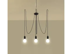 Candelabros Speis desván de tela/acero - 3 fuentes luminosas 4000K - L.300 x A.150 cm - negro