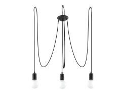 Candelabros Speis desván de tela/acero - 3 fuentes luminosas 4000K - L.300 x A.150 cm - negro