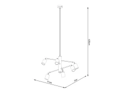 Candelabros Torim moderno de acero - 6 fuentes luminosas 4000K - L.77 x A.125 cm - blanco