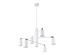 Candelabros Torim moderno de acero - 6 fuentes luminosas 4000K - L.77 x A.125 cm - blanco