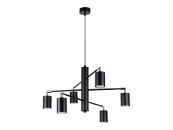 Candelabros Torim moderno de acero - 6 fuentes luminosas 3000K - L.77 x A.125 cm - negro