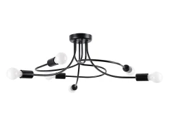Candelabros Varilex industrial de acero - 6 fuentes luminosas 4000K - L.69 x A.29 cm - negro
