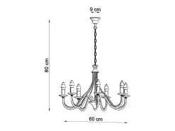 Candelabros Vivow moderno de acero - 7 fuentes luminosas 3000K - L.60 x A.80 cm - blanco