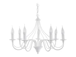 Candelabros Vivow moderno de acero - 7 fuentes luminosas 3000K - L.60 x A.80 cm - blanco